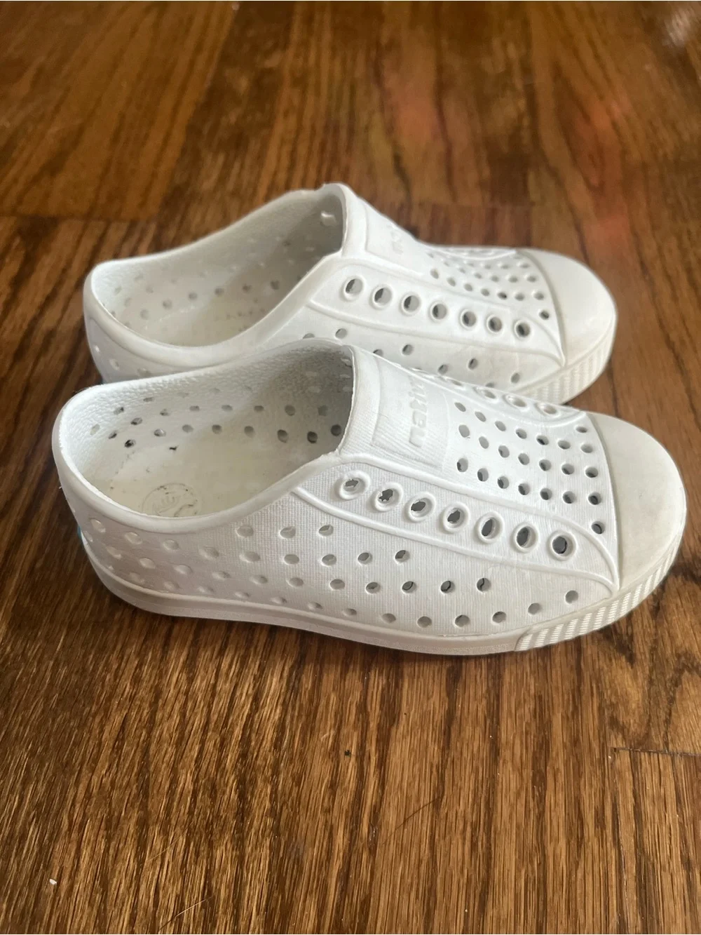 Native Shoes Kids White Slip-On Perforated Sneakers